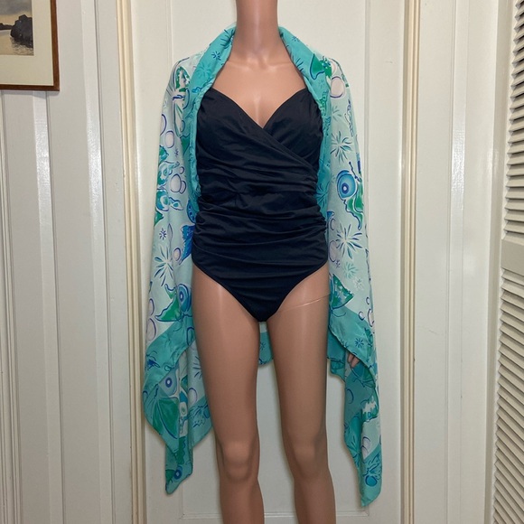 100% Silk Lotty B. Mustique Sarong Scarf - Picture 6 of 16